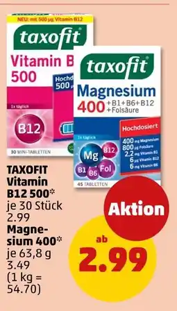 PENNY Taxofit vitamin b12 500 oder magnesium 400 Angebot