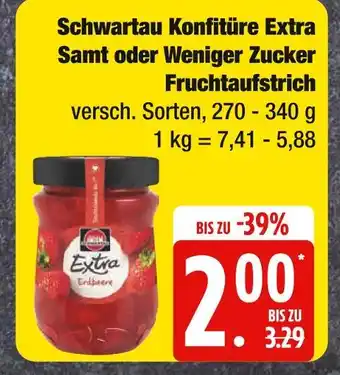 Edeka Schwartau konfitüre extra samt oder weniger zucker fruchtaufstrich Angebot