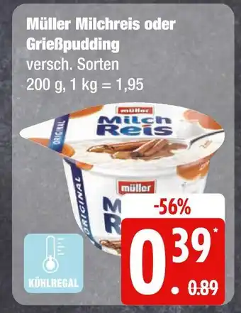 Edeka Müller milchreis oder grießpudding Angebot