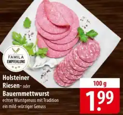 Famila Nord Ost Holsteiner Riesen- oder Bauernmettwurst Angebot