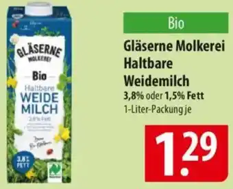 Famila Nord Ost Gläserne Molkerei Haltbare Weidemilch Angebot