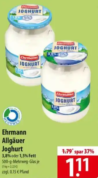 Famila Nord Ost Ehrmann Allgäuer Joghurt Angebot