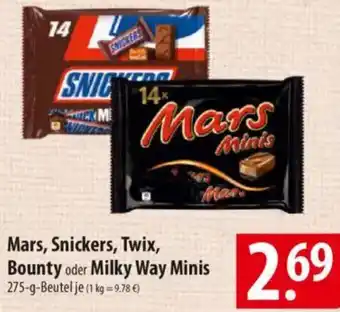 Famila Nord Ost Mars, Snickers, Twix, Bounty oder Milky Way Minis Angebot