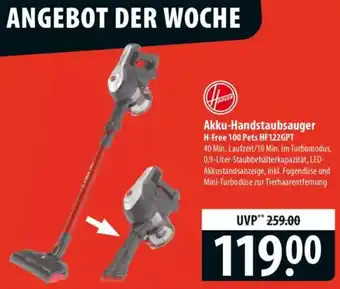 Famila Nord Ost Hoover Akku-Handstaubsauger H-Free 100 Pets HF122GPT Angebot