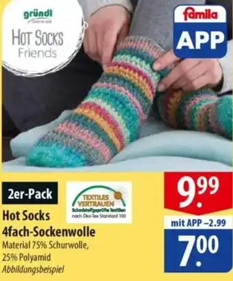 Famila Nord Ost gründl Hot Socks 4fach-Sockenwolle Angebot