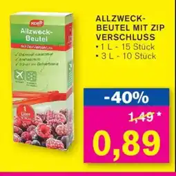 KODi ALLZWECK- BEUTEL MIT ZIP VERSCHLUSS Angebot