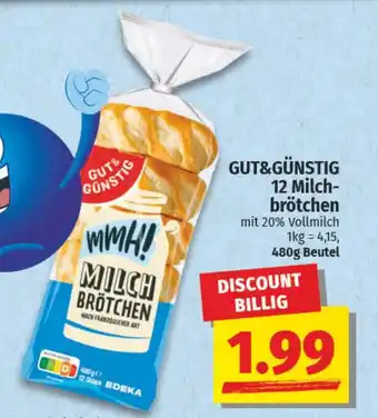 NP Discount GUT&GÜNSTIG 12 Milchbrötchen Angebot