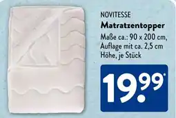 Aldi Süd NOVITESSE Matratzentopper Angebot