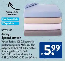 Aldi Süd NOVITESSE Jersey- Spannbetttuch Angebot