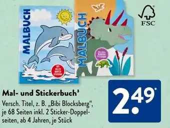 Aldi Süd Mal- und Stickerbuch Angebot