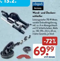 Aldi Süd Scheppach Wand- und Decken- schleifer Angebot