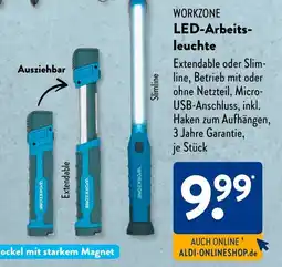 Aldi Süd WORKZONE LED-Arbeits- leuchte Angebot