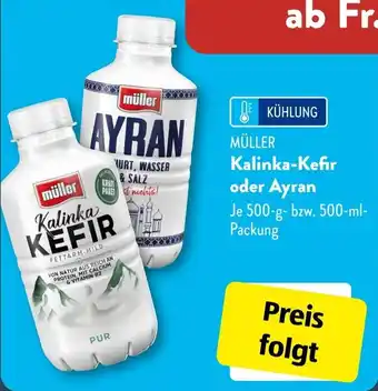 Aldi Süd MÜLLER Kalinka-Kefir oder Ayran Angebot