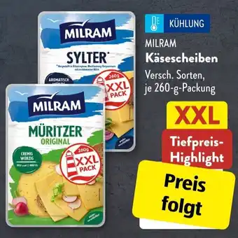 Aldi Süd MILRAM Käsescheiben Angebot