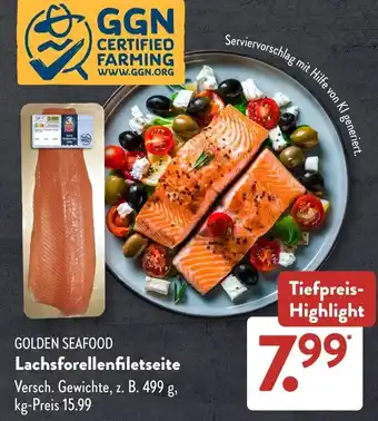 Aldi Süd GOLDEN SEAFOOD Lachsforellenfiletseite Angebot