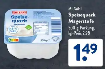 Aldi Süd MILSANI Speisequark Magerstufe Angebot