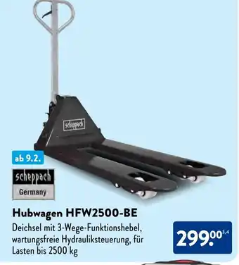 Aldi Süd scheppach Hubwagen HFW2500-BE Angebot