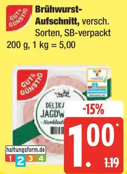 Marktkauf GUT & GUNSTIG Brühwurst- Aufschnitt Angebot