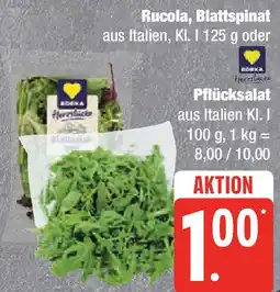 Marktkauf Rucola, Blattspinat oder Pflücksalat Angebot