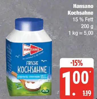 Marktkauf Hansano Kochsahne Angebot