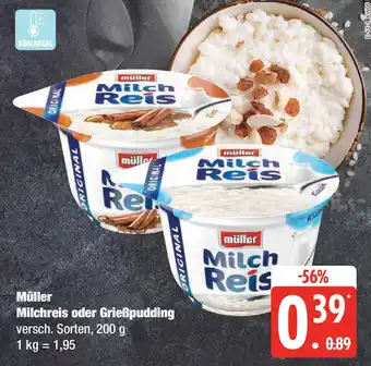 Marktkauf Müller Milchreis oder Grießpudding Angebot