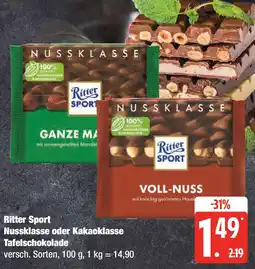 Marktkauf Ritter Sport Nussklasse oder Kakaoklasse Tafelschokolade Angebot