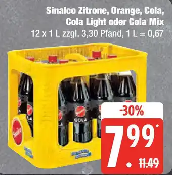 Marktkauf Sinalco Zitrone, Orange, Cola, Cola Light oder Cola Mix Angebot