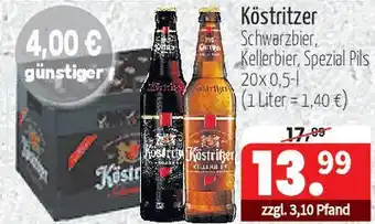 Getränke Quelle Köstritzer Schwarzbier, Kellerbier, Spezial Pils Angebot