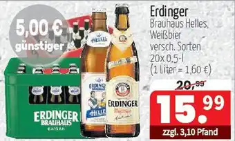 Getränke Quelle Erdinger Brauhaus Helles, Weißbier Angebot