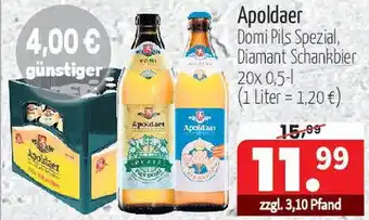 Getränke Quelle Apoldaer Domi Pils Spezial, Diamant Schankbier Angebot