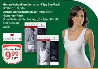 Globus Herren-Achselhemden oder -Slips 3er-Pack oder Damen-Achselhemden 3er-Pack oder -Slips 4er-Pack Angebot