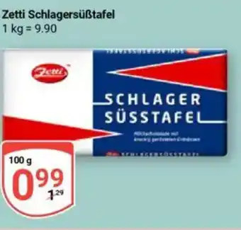 Globus Zetti Schlagersüßtafel Angebot