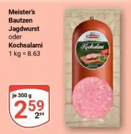 Globus Meister's Bautzen Jagdwurst oder Kochsalami Angebot