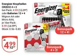 Globus Energizer Knopfzellen CR2032 4+2 Angebot