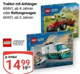 Globus Traktor mit Anhänger LEGO CITY Angebot