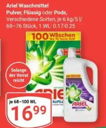 Globus Ariel Waschmittel Pulver, Flüssig oder Pods Angebot