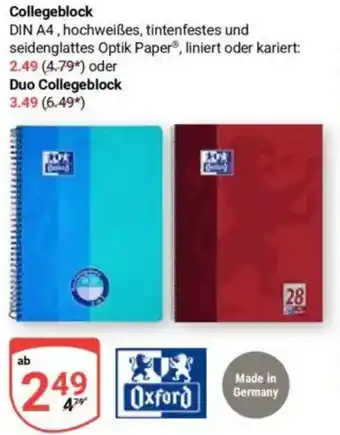 Globus Oxford Collegeblock DINA4 Angebot