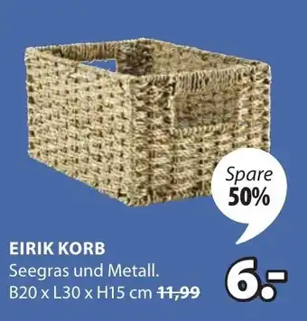 Jysk Eirik korb Angebot