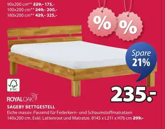 Jysk Sageby bettgestell ROYAL OAK Angebot