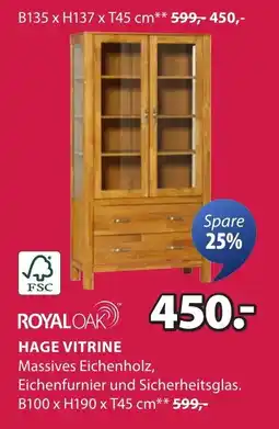 Jysk Hage vitrine ROYALOAK Angebot