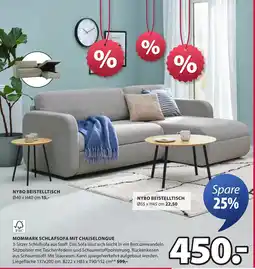 Jysk Mommark schlafsofa mit chaiselongue Angebot