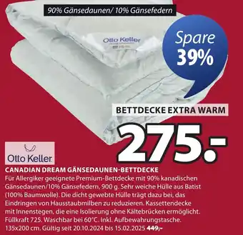 Jysk Canadian dream gänsedaunen-bettdecke Otto Keller. Angebot