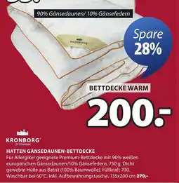 Jysk Hatten gänsedaunen-bettdecke KRONBORG Angebot