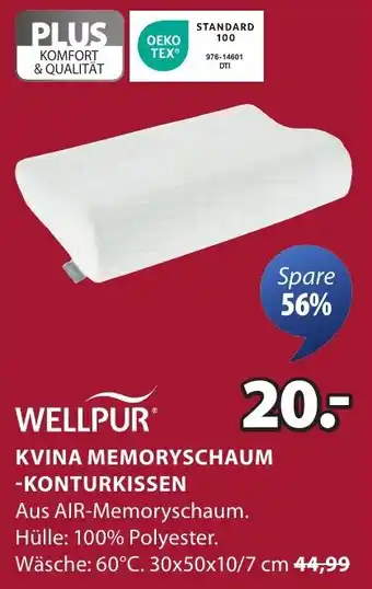 Jysk Kvina memoryschaum -konturkissen WELLPUR Angebot