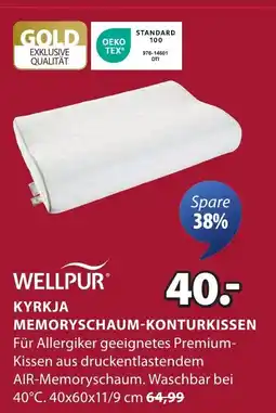 Jysk Kyrkja memoryschaum-konturkissen WELLPUR Angebot