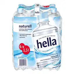 Netto Marken-Discount Hella Mineralwasser Naturell 1,5 Liter, 6er Pack - Inhalt: 2 Flaschen Angebot