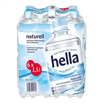 Netto Marken-Discount Hella Mineralwasser Naturell 1,5 Liter, 6er Pack - Inhalt: 2 Flaschen Angebot