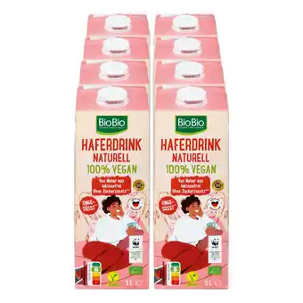 Netto Marken-Discount BioBio Haferdrink Naturell 1 Liter, 8er Pack Angebot