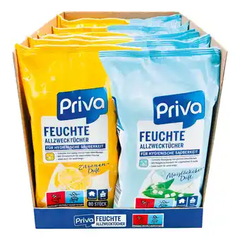 Netto Marken-Discount Priva Allzwecktücher 80 Stück, verschiedene Sorten, 12er Pack Angebot