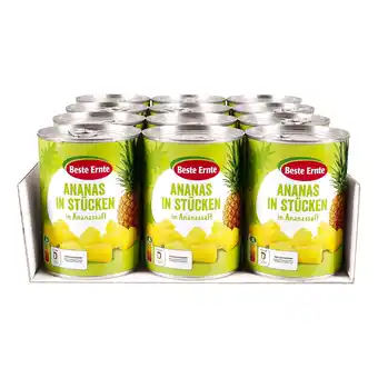 Netto Marken-Discount Beste Ernte Ananas in Stücken 340 g Abtropfgewicht, 12er Pack Angebot